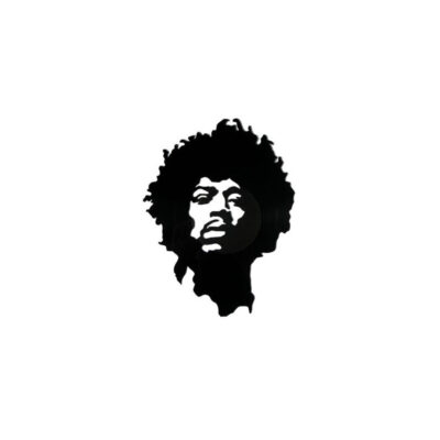 Jimi Hendrix - Silueta artesana en disco de vinilo